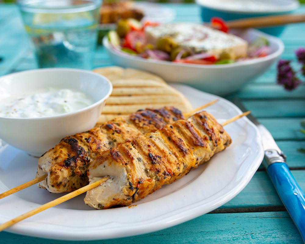 Souvlaki (brochettes de poulet mariné)